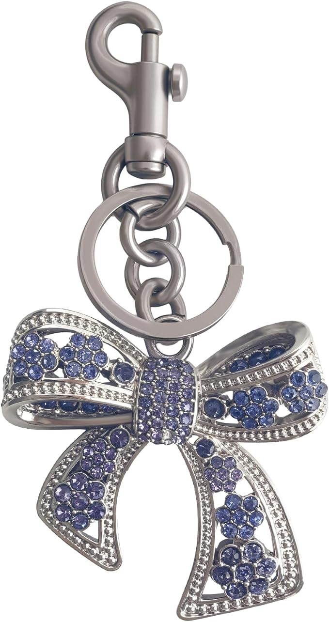 Sparkly Bow Bag Charm Rhinestone Bow Purse Charms Bows Keychain Women Bag Charm for Handbag