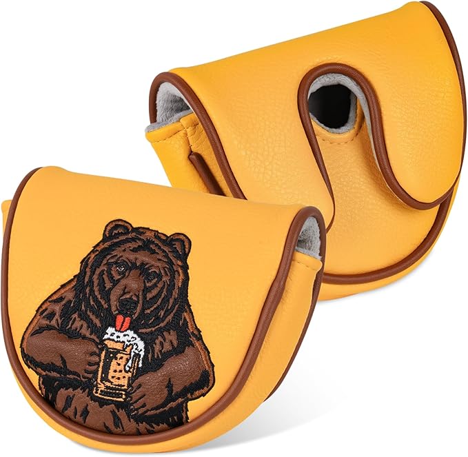 Golf Club Head Cover Golf Head Cover Driver Headcover Fairway Wood Headcover Hybrid Club Head Cover Golf Blade Mallet Putter Cover Beer Bear