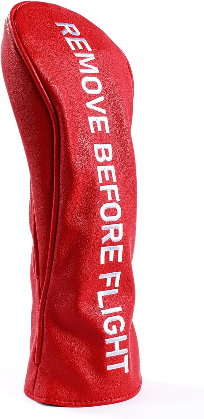Golf Club Covers, Leather Driver Headcover, Fairway Wood, 3 Wood, Hybrid, Fits Mallet Blade Putter Head Covers, Alignment Stick Cover, Headcovers Set