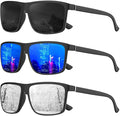 KALIYADI Polarized Sunglasses for Men and Women, Mens Sun Glasses with UV Protection for Driving Fishing Golf (3 Packs)