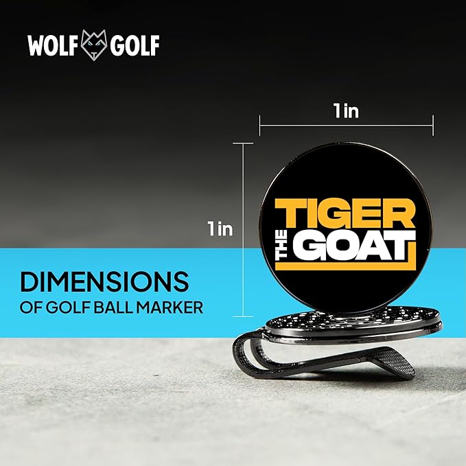 Wolf Golf Towels Golf Ball Marker Hat Clip Set | Multiple Sets to Choose from | 1 Magnetic Clip + 3 Ball Markers | Golf Accessories for Men & Women