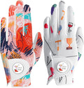 Golf Gloves Women with Ball Marker 2 Pack, Right Handed Golfer Left Hand, Ladies Breathable Soft All Weather Grip Glove Fit Size Small Medium Large XL