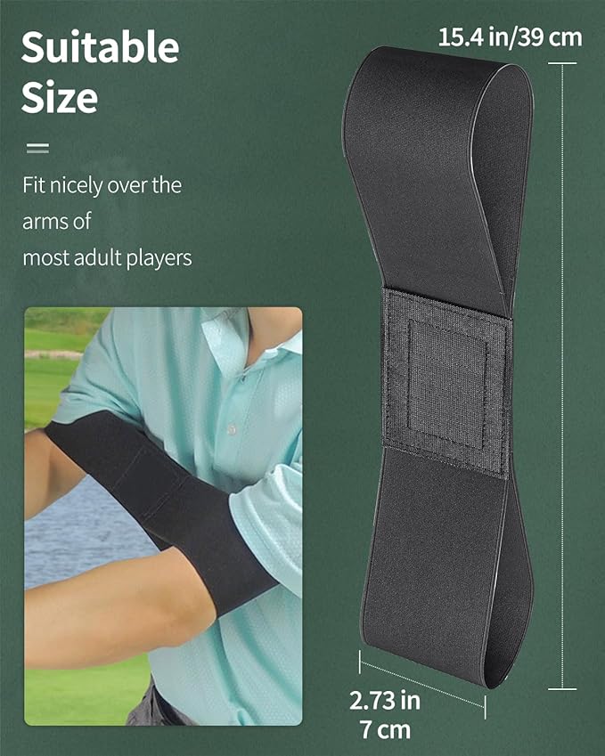GreenHaven Golf Swing Arm Band Golf Swing Training Aid Elastic Swing Correcting Trainer Band for Golfers Beginners Arm Elbow Posture Teaching Tool Accessory for Golf Club Practice