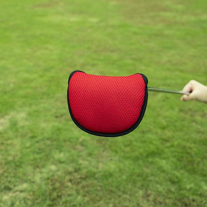 Golf Putter Cover,Mallet Putter Headcover Mesh Golf Putter Head Cover Golf Head Covers with Magic Tape for Heel Shaft RH LH fits Odyssey Works Stroke Lab,Scotty Cameron
