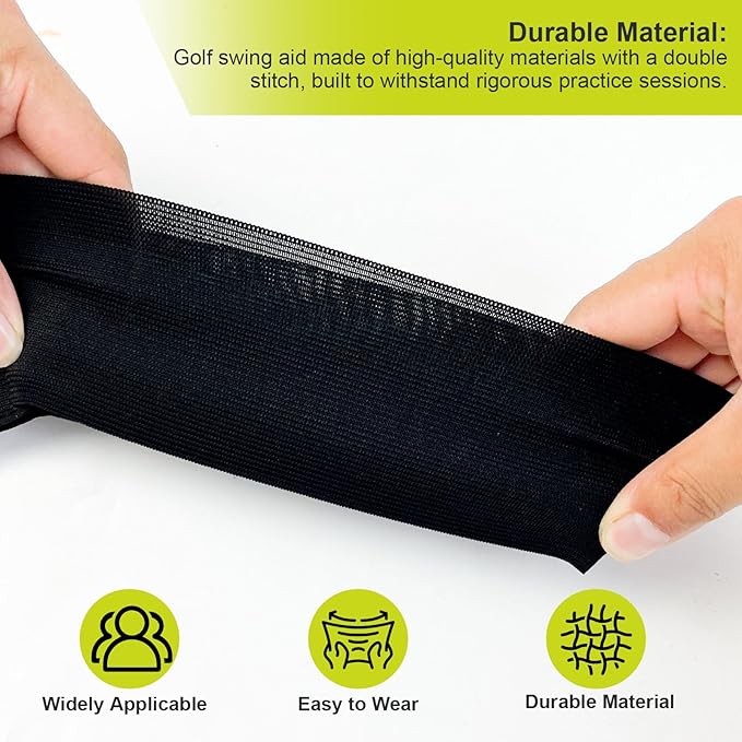 3 Pcs Golf Swing Trainer Arm Band - Body Connection Band for Consistent Swing Plane, Wrist Stability & Golf Swing, Golf Training Aid for Men (Black,Blue,White)