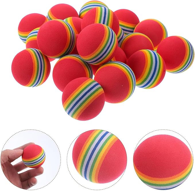 20Pcs Rainbow EVA Golf Training Balls Soft Practice Balls for Indoor Outdoor Golf Swing Training