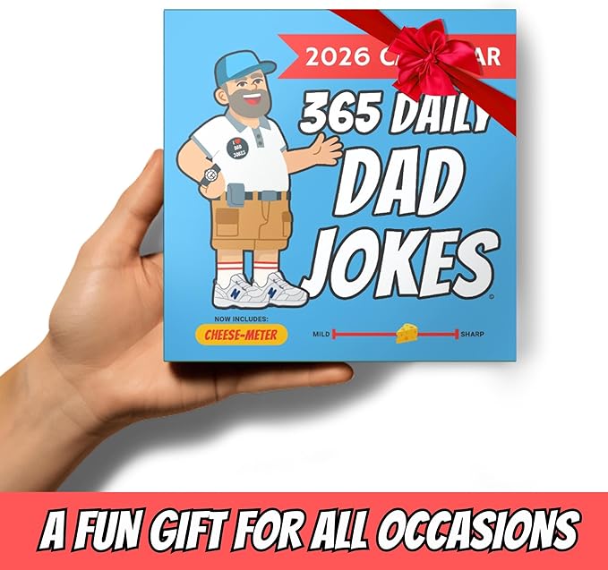 Dad Joke Desk Calendar 2026 - Funny Gifts for Dad, Page a Day Desk Calendar with 365 Daily Dad Jokes, White Elephant Gifts, Fathers Day Dad Gifts, Gifts for Men, Stocking Stuffers, Dad Christmas Gifts