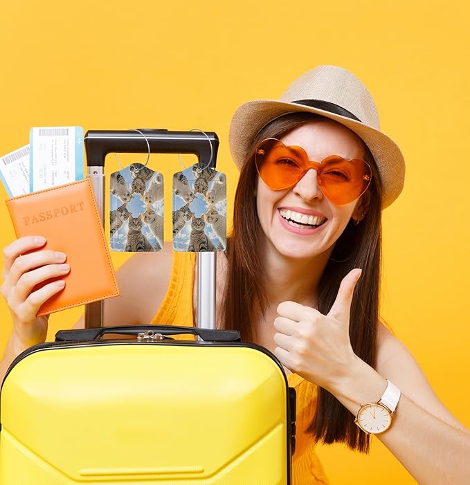 TSA Approved Luggage Tags for Suitcases FUC k it 2 Pack Funny Leather Carnival Cruise Airport Cute Travel Name Tags Golf Bag tag Ships Essentials Privacy Cover ID Label for Women Men