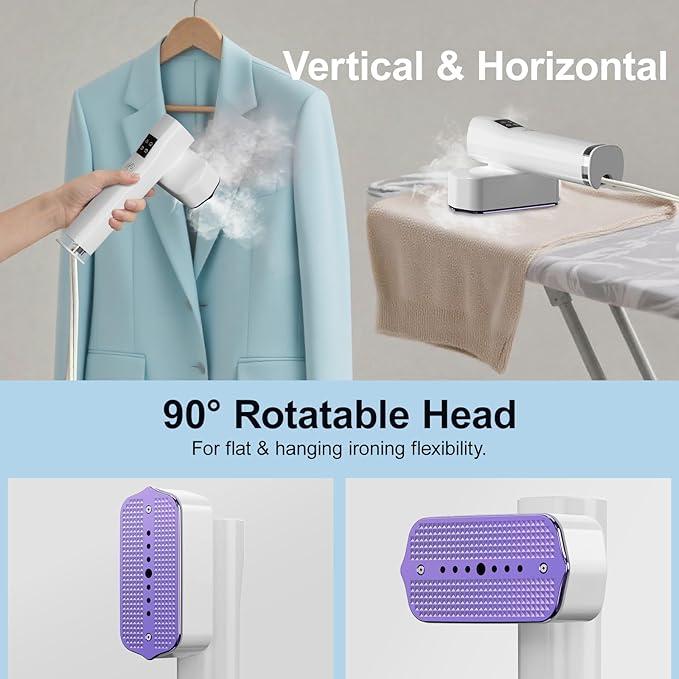 Steamer for Clothes, Handheld and Portable with 15-Second Heat-Up, 2-in-1 Steamer & Iron with Smart Touch Operation and 4 Modes, Suitable for All Fabrics, Ideal for Home & Travel