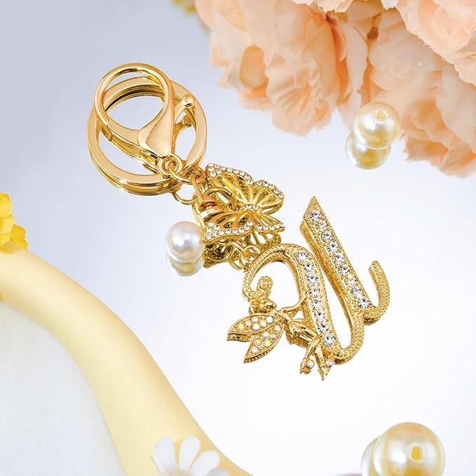 Initial Keychain Bag Charm Women Purse Charms for Handbags Accessories Charm for Wallet Butterfly Pendant for Girls