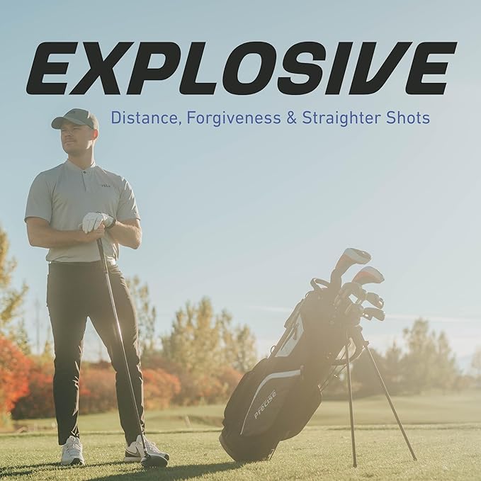 Precise M5 Men’s Golf Set – Driver, Wood, Hybrid, 5-PW Irons, Putter, Stand Bag and 3 Headcovers - All Graphite Shafts