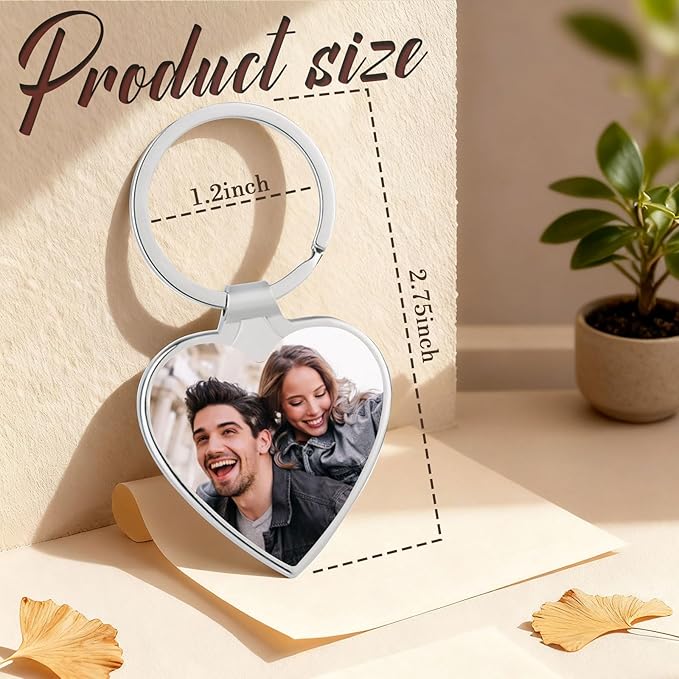 Personalized Custom Keychain with Picture - Double Sided Engraving Photo Text Customized Key Chains for Men Boyfriend