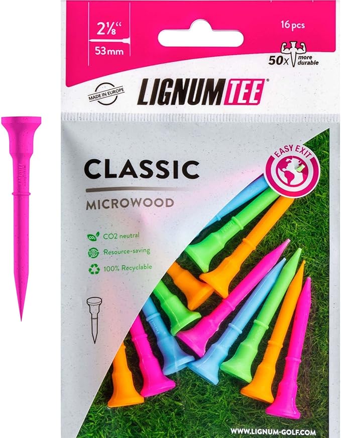 LIGNUM Unbreakable Microwood Golf Tees 50x More Durable/Adjustable Golf Tee/Innovative Wood Fiber and Natural Adhesives/Golf Tee, Golf Tees, Tees Golf, Golf Ball Tees