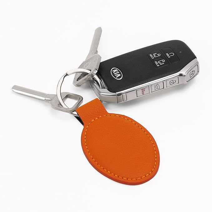 LaserGram Oval Keychain, Golfer Golfing, Personalized Engraving Included (Orange)