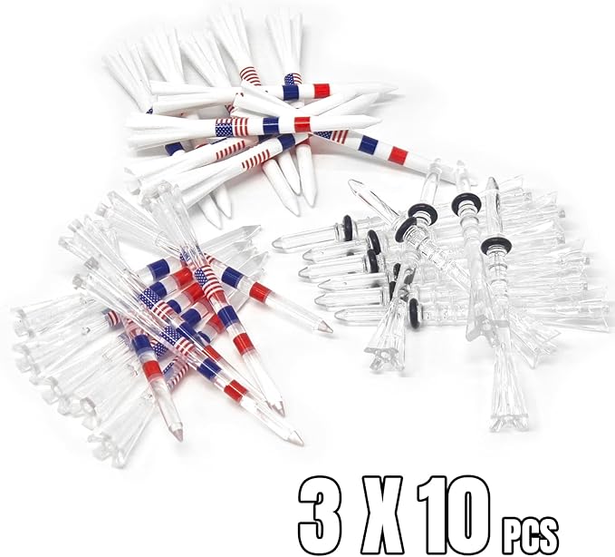 Premium Golf Tees - 5-Prong & 4-Prong Anti-Slip, Enhanced Stability, Unbreakable Golf T 3-1/4" for 360cc Drivers, Ideal Gift for Golfer