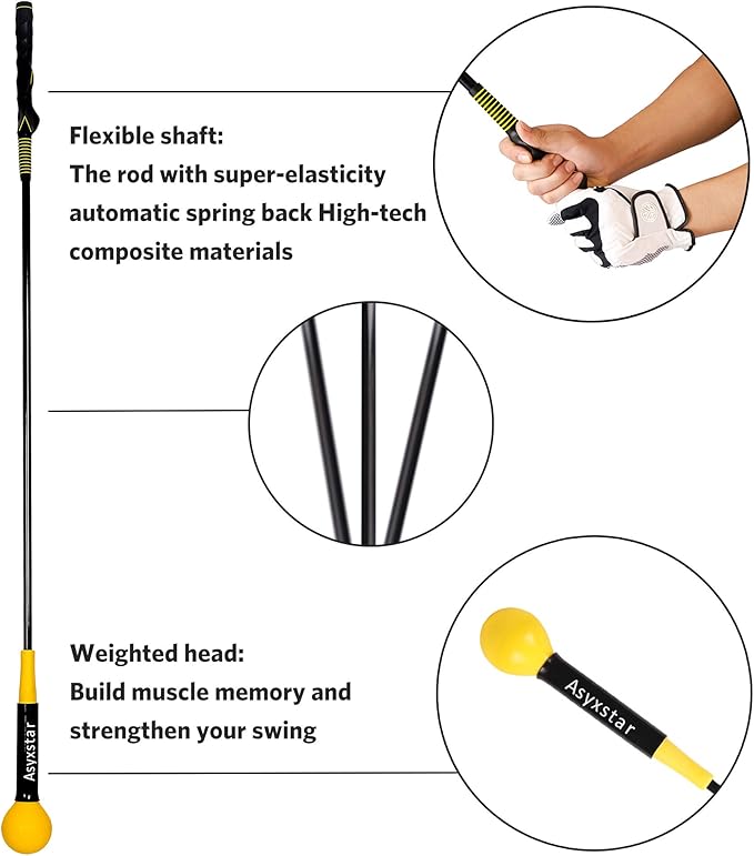 Golf Swing Trainer Aid - Golf Training aid with Grip Trainer Training Equipment, Power Flex Swing Training aid for Strength,Balance, and Tempo Swing Speed Trainer