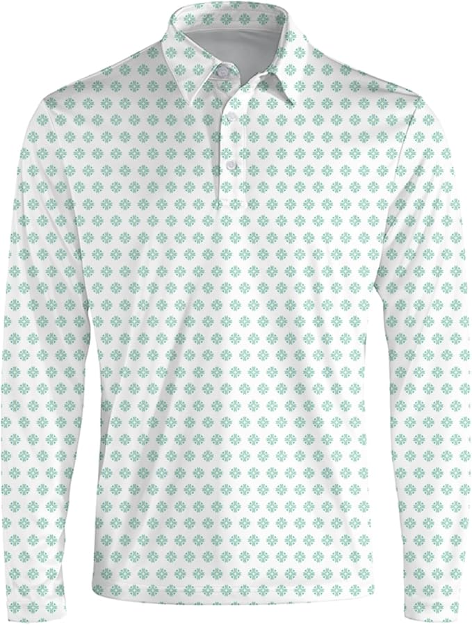 Men's Long Sleeve Golf Shirt Quick Dry 3 Button Work Fishing Outdoor Casual Collar Shirt