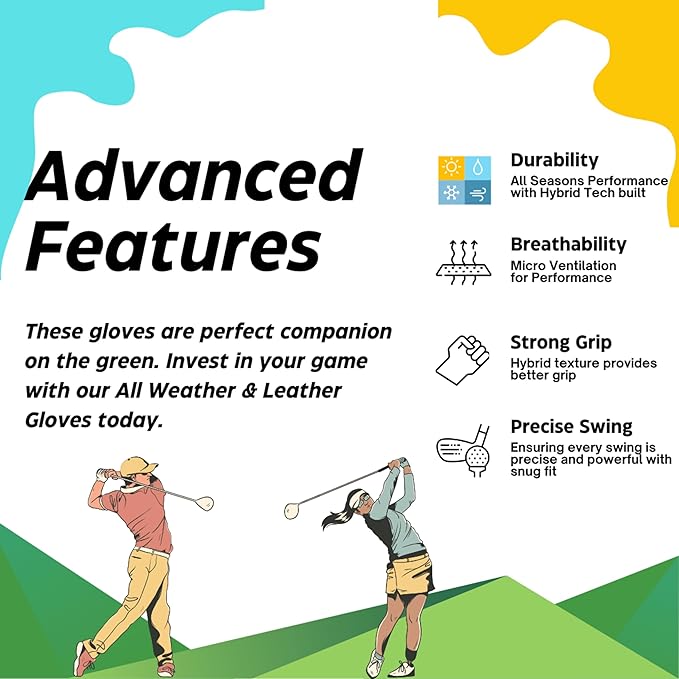 H-Cube All-Weather & Leather Golf Gloves