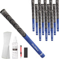 Golf Grips with Regripping Kit – All Weather Multi-Compound Golf Club Grips for Men & Women – Corded Rubber Grip Set – Standard & Midsize Wood and Iron Grip Kit – All Level Golfing Accessories