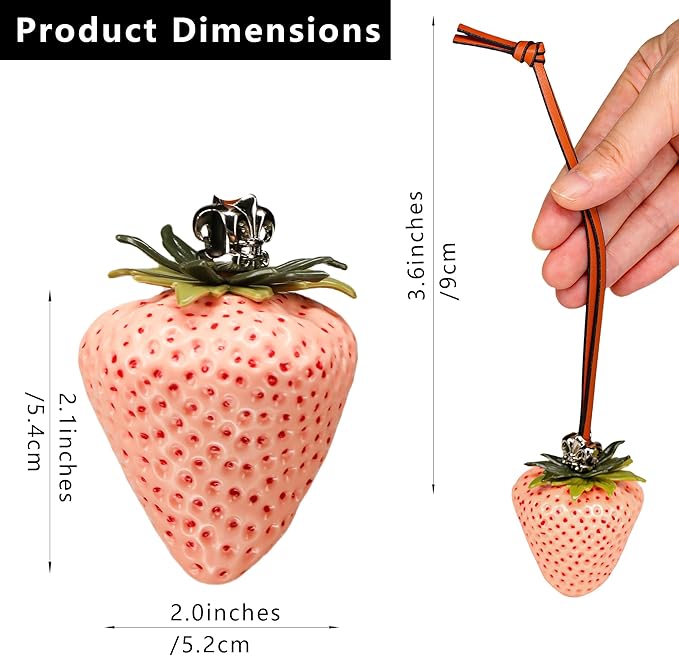 Cherry Bag Charm, Cute Strawberry Fruit Bags Charm Purse Charms Keychain Women Bag for Handbag