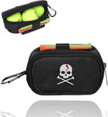 Skull Golf Ball Pouch Golf Tee Organizer Bag Golf Accessory Holder Waist Belt Polyester Key Storage Marker Component Pocket Zipper Hook Durable Sports Small Black Gift for Dad Men Women