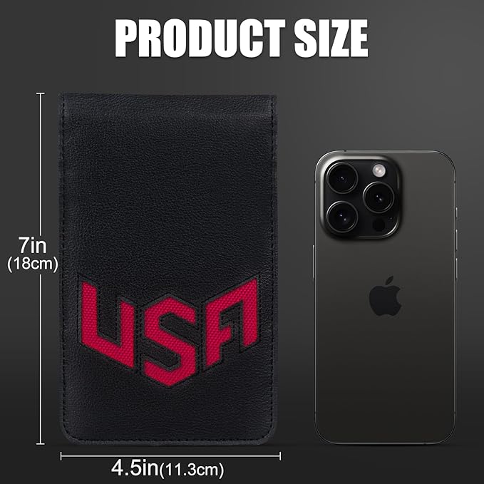 Golf Scorecard Holder & Yardage Book Cover, Golf Accessories Black Premium Leather Yardage Book Holders Cover