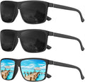 KALIYADI Polarized Sunglasses for Men and Women, Mens Sun Glasses with UV Protection for Driving Fishing Golf (3 Packs)