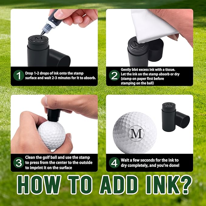 Custom Golf Ball Stamp Personalized Golf Ball Marker with Monogrammer Name Logo Customized Golf Stamper Waterproof Ink Accessories Gifts for Men Golfer Dad Husband