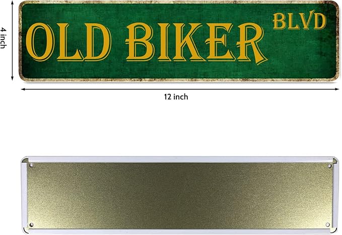 Motorcycle Gifts For Men Man Cave Decor Old Biker Blvd Metal Sign Best Gifts For Motorcycle Riders Garage Signs For Men 4x16 Inch