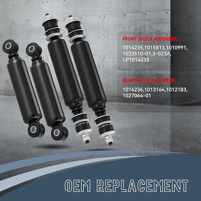 4 PCS Golf Cart Front and Rear Shock Absorbers Kit for Club Car DS G&E 1988-up, Precedent G&E 2004-up, Replaces OEM 1014235, 1014236, 1010991, 1015813,1014236