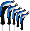 Andux 5pcs/Set Mesh Golf 460cc Driver Fairway Wood Club Head Covers Long Neck with No. Tags