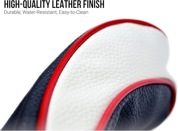 USA Golf Head Covers for Driver & Fairway Woods - Premium Leather Headcovers, Designed to Fit All Woods and Drivers