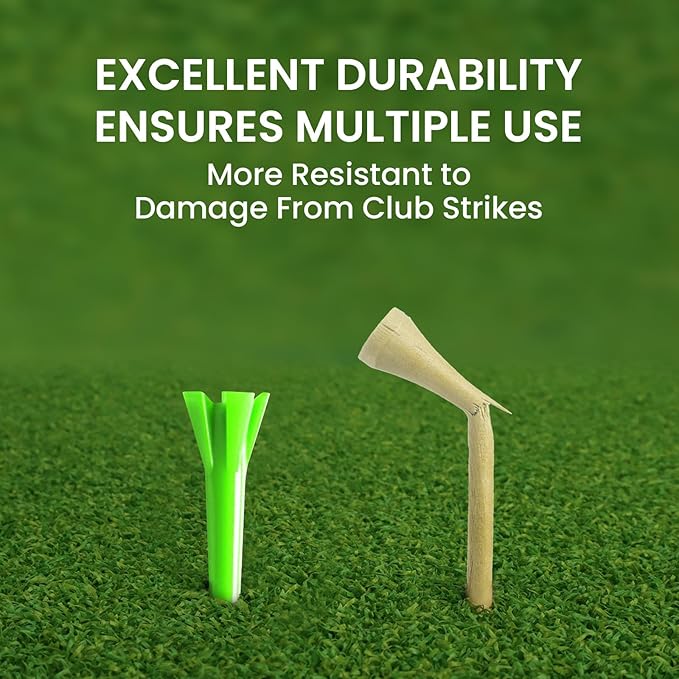 Golf Tees Plastic 1 1/2 inch Value 300 600 Pack, Upgrade More Unbreakable Bulk Stable Reduce Friction Side Spin Tee for Men Women Ladies