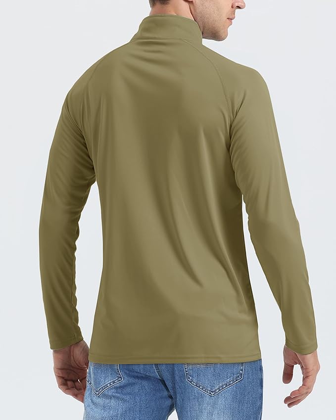 Boladeci Men's UPF 50+ Sun Shirts 1/4 Zip Long Sleeve SPF UV Protection Lightweight Quick Dry Quarter Zip Golf Shirts