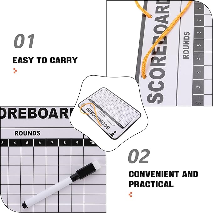 TOYANDONA 1Set Multi Use Golf Score Writing Board Double Sided Dry Erase Scoreboard for Golf Training and Score Tracking Durable User Friendly Design for All Ages