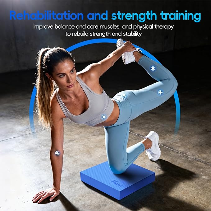 Professional Balance Pad, Nonslip Foam Exercise Balance Pad Cushion for Physical Therapy, Foam Balance Mat for Exercise, Yoga, Fitness, Stability Training and Stretching
