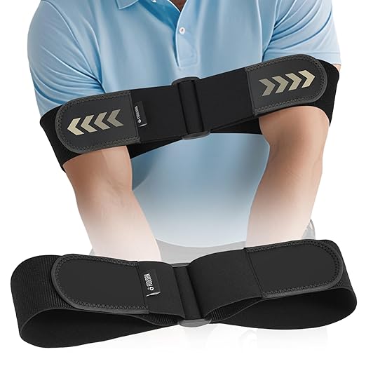 Adjustable Golf Swing Trainer Arm Band – 2025 Essential Golf Accessories for Golfers – Innovative Arm Connection Aid with Strong Restraining Power to Fix Chicken Wing & Improve Swing Stability
