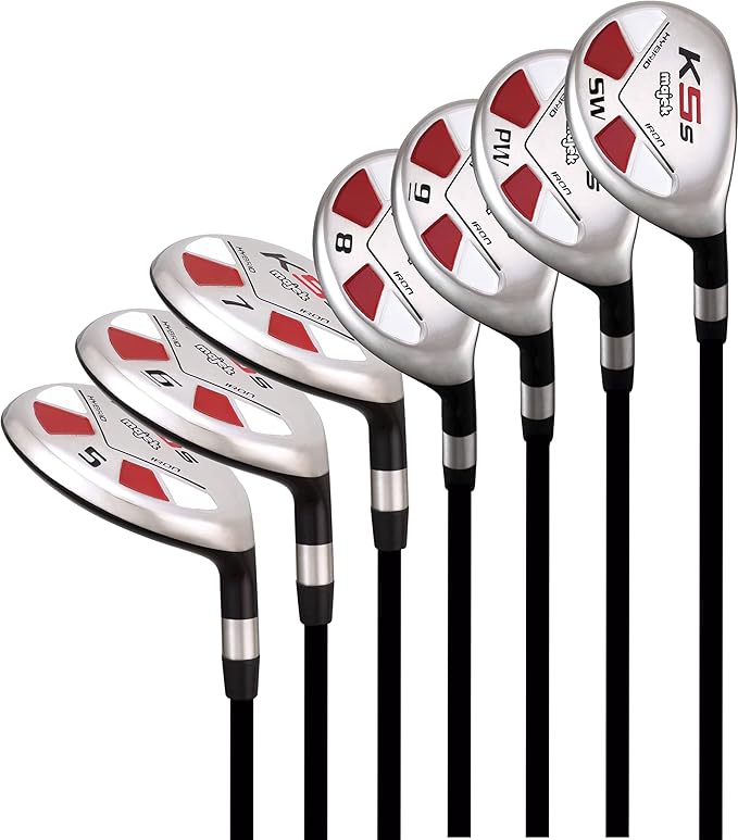 Senior Men’s Majek Golf All Hybrid Complete Full Set, which Includes: #5, 6, 7, 8, 9, PW +SW Senior Flex Right Handed New Utility “A” Flex Club