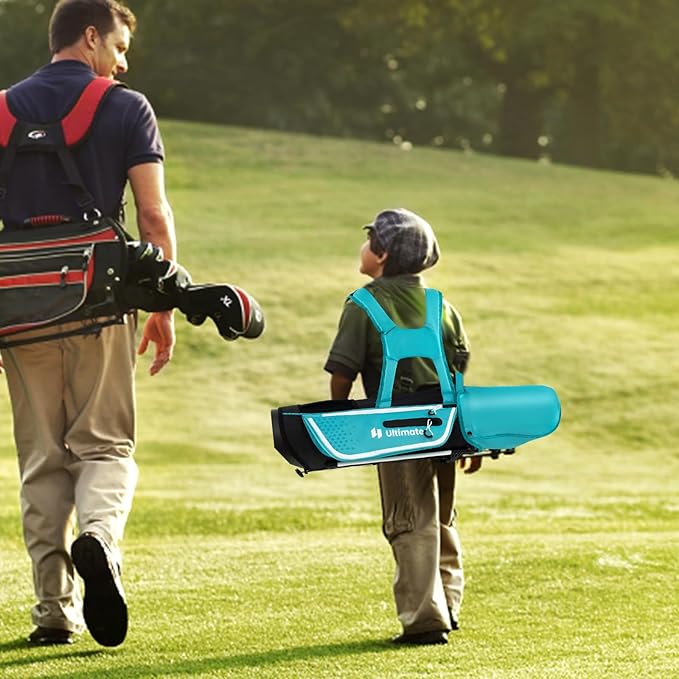 Goplus Junior Complete Golf Club Set for Kids, Right Hand Golf Clubs with Stand Bag, Rain Hood, Golf Practice Set for Ages 5-7,8-10,11-13 Boys Girls