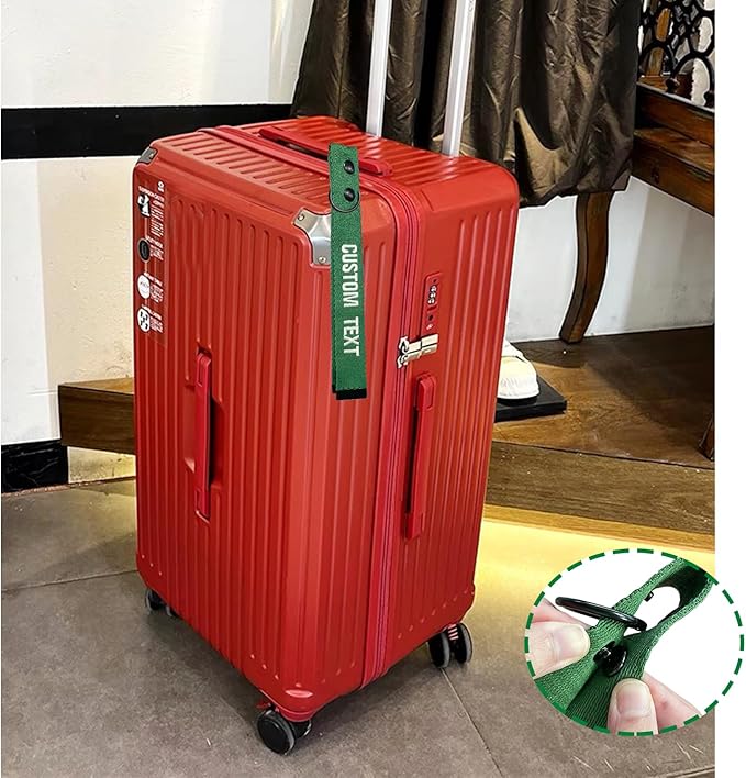 Custom Luggage Tags - Customize with Your Text,Personlized Name ID Suitcase Tag Labels for Travel Suitcase,Embroidery Baggage Tags for cothings,Quickly Spot Suitcases,Travel Bag,Hiking Bag