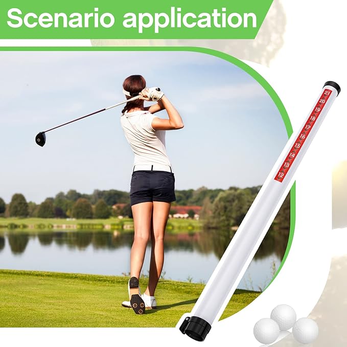 Deekin 2 Pieces Golf Ball Picker Plastic Clear Golf Ball Retriever Collector Golf Ball Pickup Tool Shag Tube