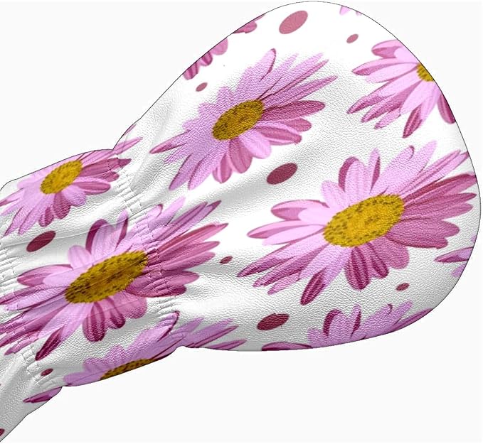 Golf Club Head Cover Waterproof Leather for Driver & Fairway Wood, Driver Headcovers, Golf Accessories for Men Women, Anti-Scratch, Golf Gift for Golfers, 1/3/5 Wood Cover Yellow Sunflowers Bee