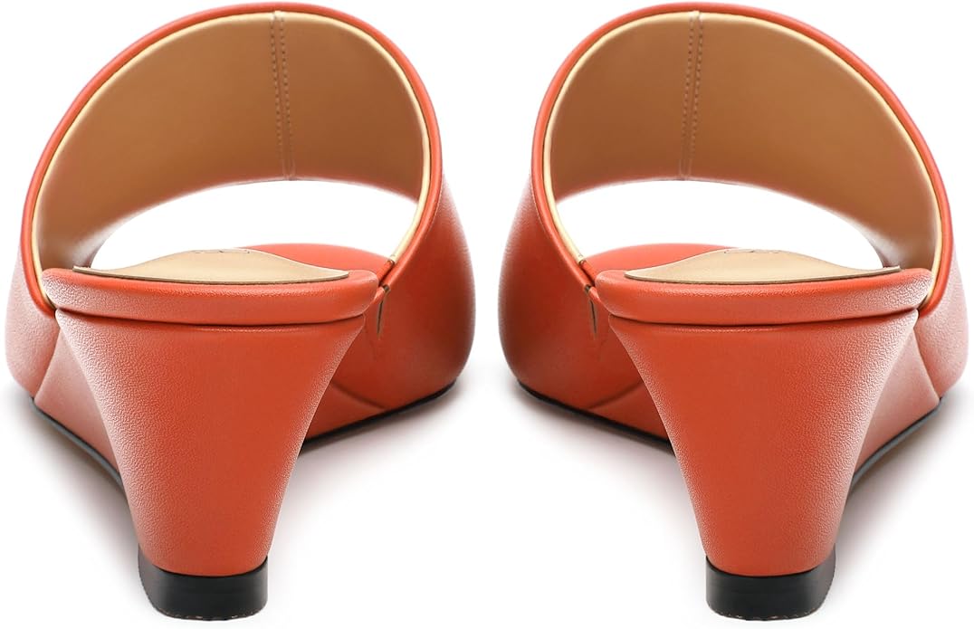 Wedge Sandals for Women Open Toe Wedge Heels Womens Matte High Heel Sandal Round Toe Heeled Wedge Sandals Slip on Casual shoes 2 inch