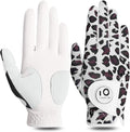 FINGER TEN Stylish Golf Gloves Women with Ball Marker 1 Pack for Left or Right Hand, Breathable Glove with Fashion Patterns for Ladies Right Left Handed Golfer