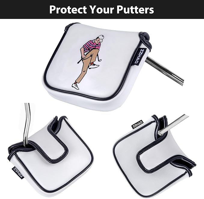 ZZHAO Golf Putter Cover - Funny Magnetic Mallet Putter Cover - Fits Most Mallet Putters - Golf Gifts for Dad - 5.5 x 4.7 x 1.2 Inches
