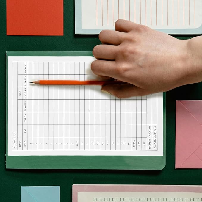 30pcs Golf Scorecards Durable Coated Paper Score Record Tools for Keeping Lightweight and Portable Design for Golf Courses and Statistics Tracking