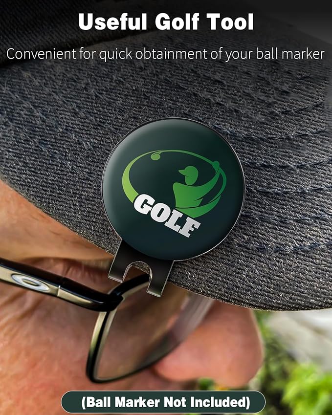 GreenHaven Golf Hat Clips Magnetic Golf Ball Marker Holders for Golf Hats Caps Pants Gloves Bags Visors Belts Nickel-Plated Alloy Clips for Metal Golf Ball Markers (Ball Marker Not Included)
