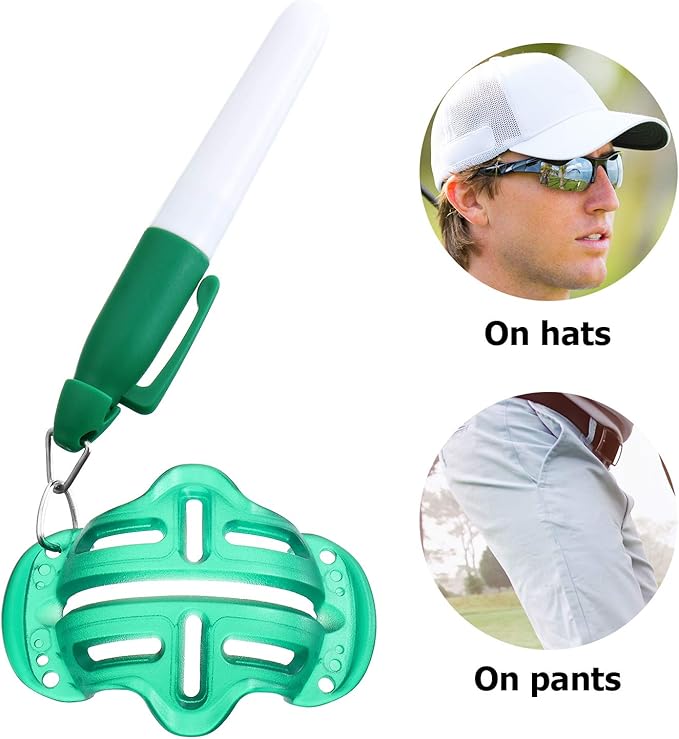 WILLBOND 8 pcs Golf Ball Line Marker Tool Upgrade Your Golf Accessories 4 Marking Stencils and 4 Vibrant Colors Pen Alignment Putting Tool Impact Ball Liner for Men Golfer