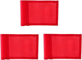 Golf Flags 3 Pieces, 9 x 6 Inch Portable Green Golf Flags with Tube Inserted, 420D Nylon Mini Practice Putting Golf Flag Waterproof for Yard Indoor Outdoor Backyard Garden - Red