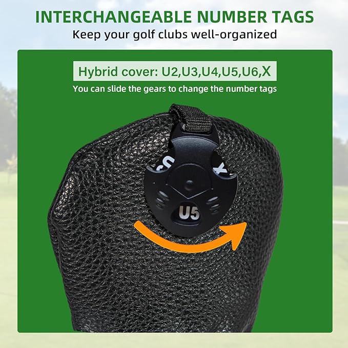 Golf Club Covers,4pcs or 1pc Golf Headcovers for Woods and Driver Fairway Hybrids Women Men - Premium PU Leather with Interchangeable Tags & Magnetic Blade and Mallet Putter Covers